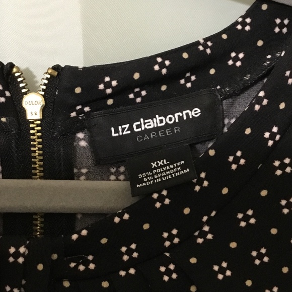 Liz Claiborne Career Blouse Black/White Stretch Knit~Size XXL - Picture 4 of 6